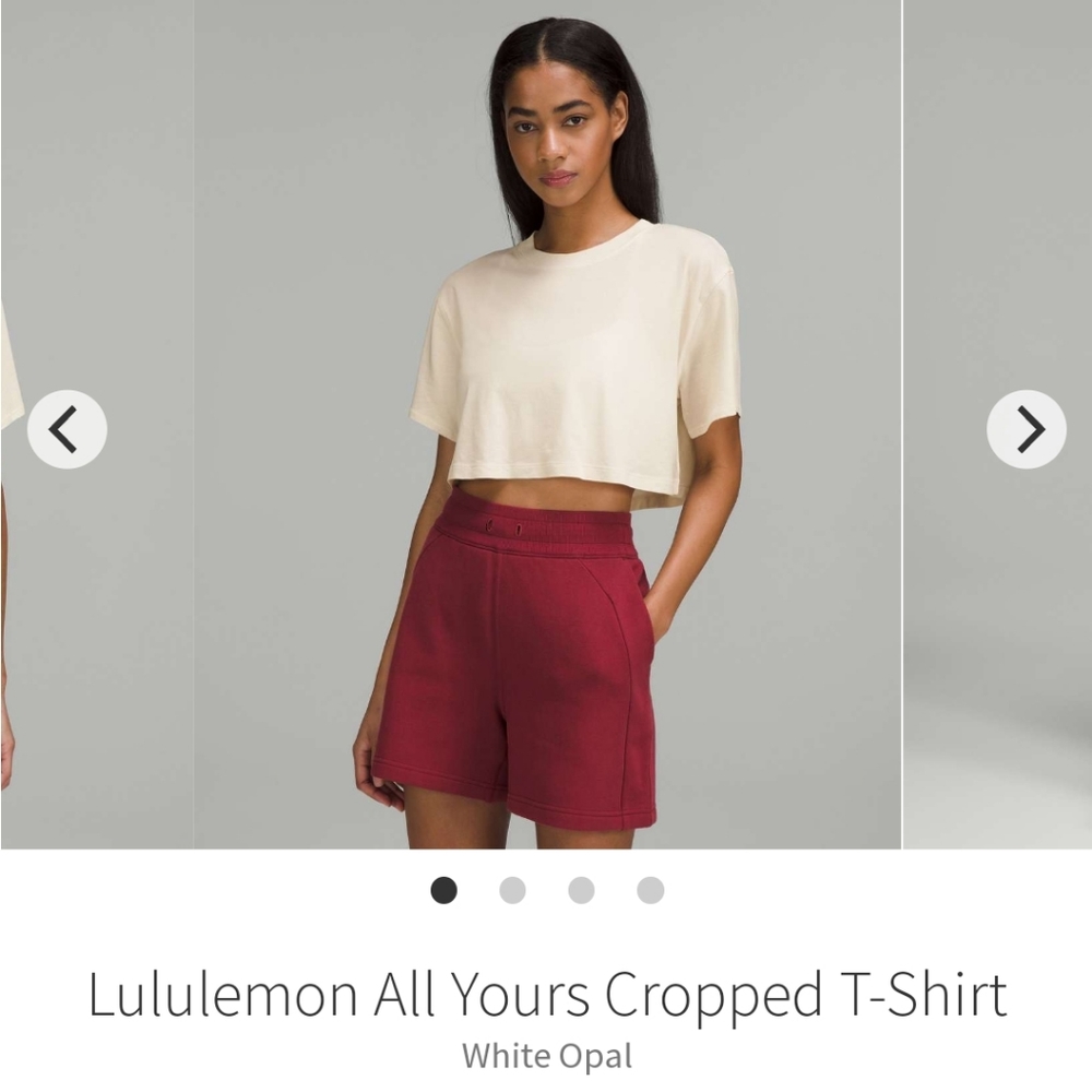 Lululemon All Yours Cropped T-Shirt - White Opal